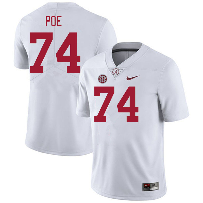 Men #74 Casey Poe Alabama Crimson Tide College Football Jerseys Stitched-White